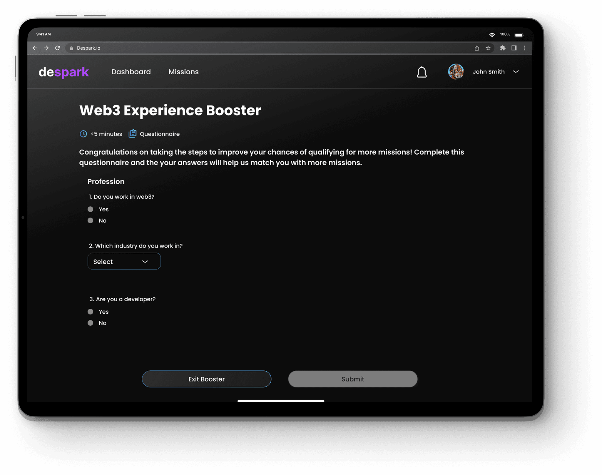 Despark Web3 experience booster
