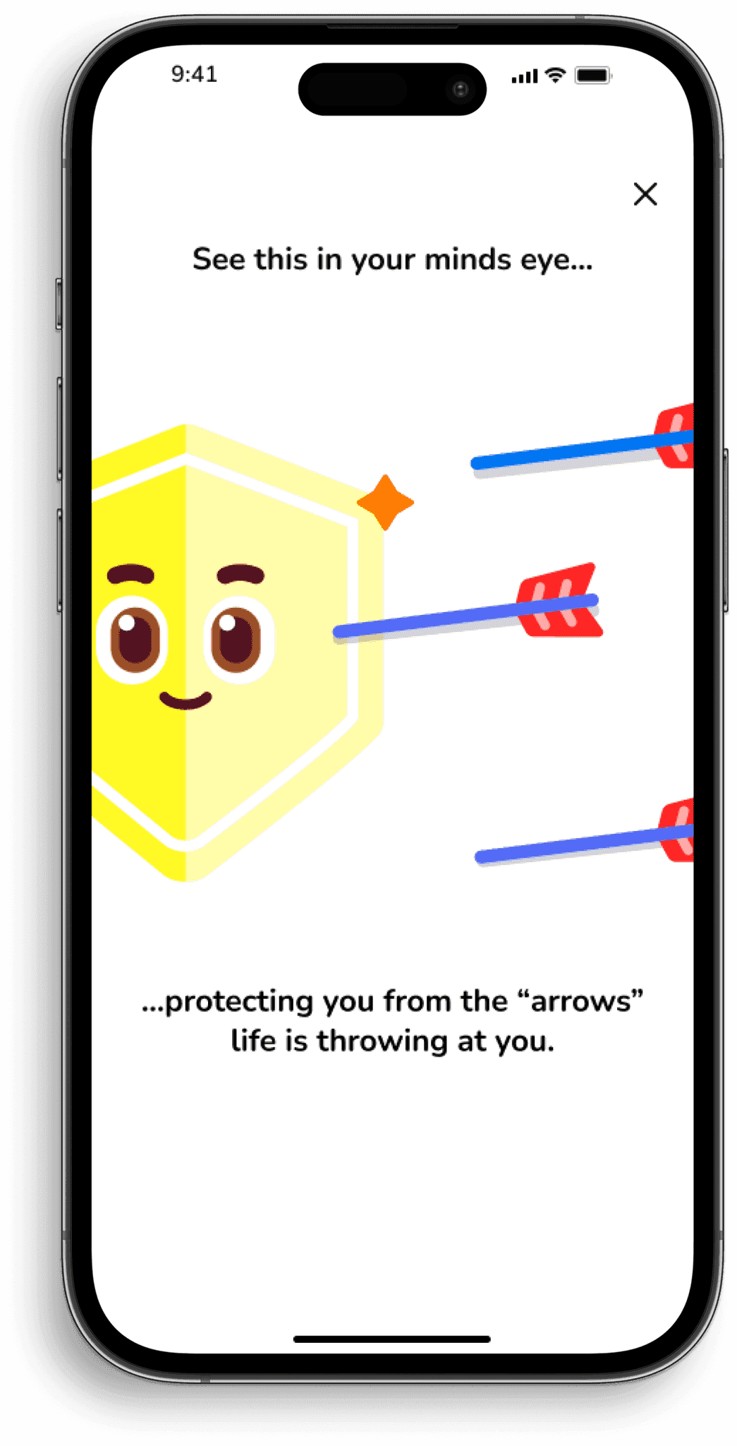 Shield protecting from arrows visualization